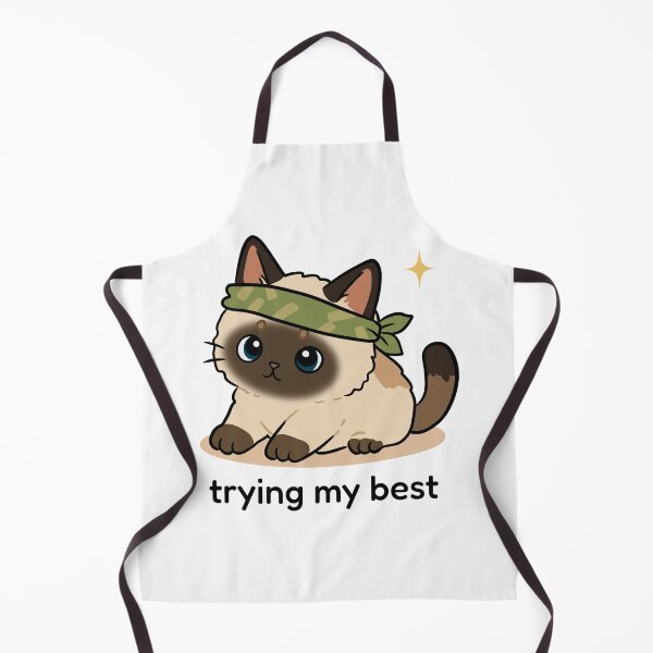 Item preview, Determined Siamese Cat Wearing Bandana Trying My Best designed and sold by MJ ART.