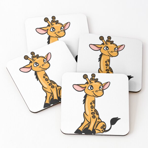 Item preview, Cute Kawaii Baby Giraffe Sitting Illustration designed and sold by LYAN-STORE.