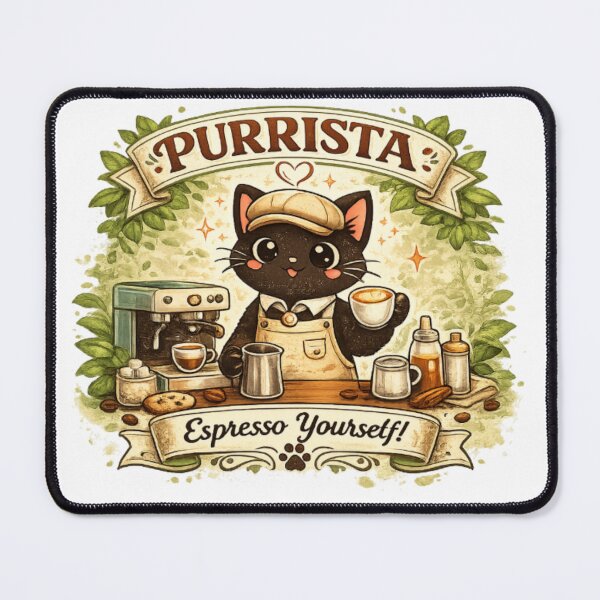 Item preview, Purrista Cat Barista Coffee Design designed and sold by jyotsanafinds.
