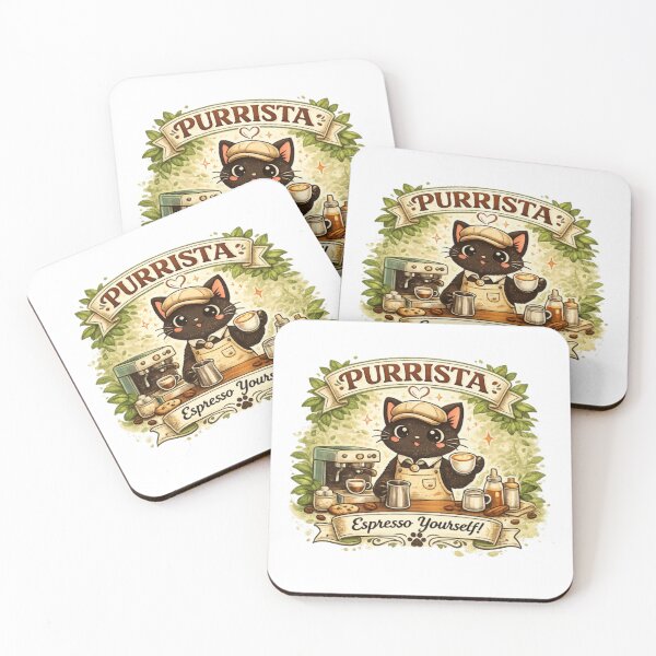 Item preview, Purrista Cat Barista Coffee Design designed and sold by jyotsanafinds.