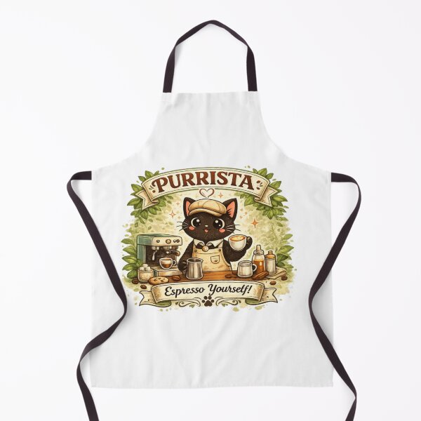 Item preview, Purrista Cat Barista Coffee Design designed and sold by jyotsanafinds.