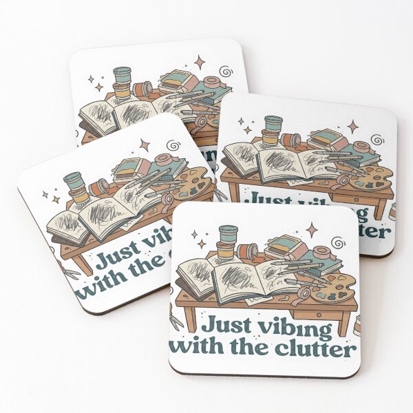 Item preview, Little Astronaut on a Ringed PlanetJust Vibing With The Clutter Cozy Desk Art designed and sold by JeevanStickers.