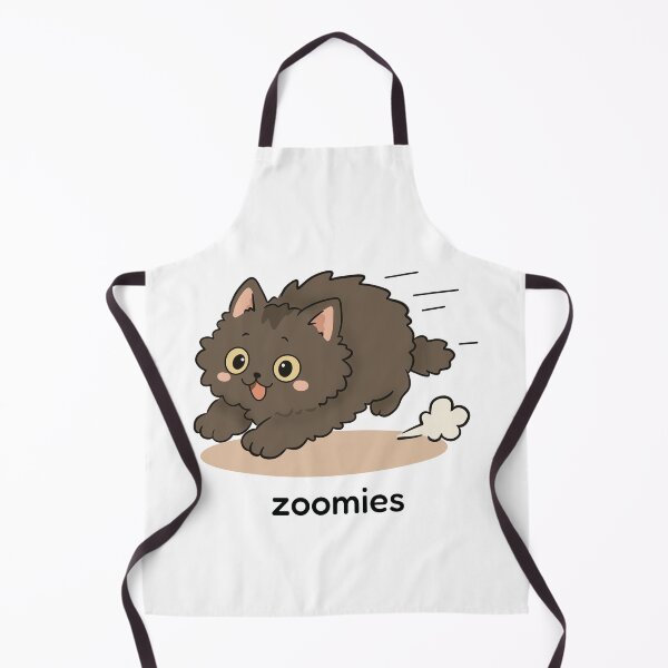 Item preview, Zoomies Dark Fluffy Cat Running at Full Speed designed and sold by MJ ART.