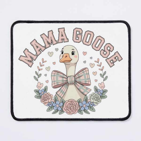 Item preview, Mama Goose Varsity Style Typography - Trendy Floral Animal Illustration designed and sold by Picasfarmer.