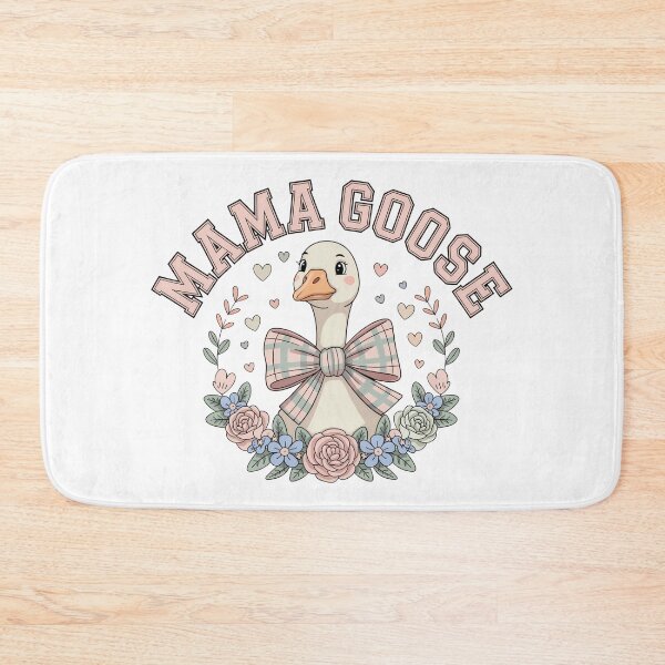 Item preview, Mama Goose Varsity Style Typography - Trendy Floral Animal Illustration designed and sold by Picasfarmer.