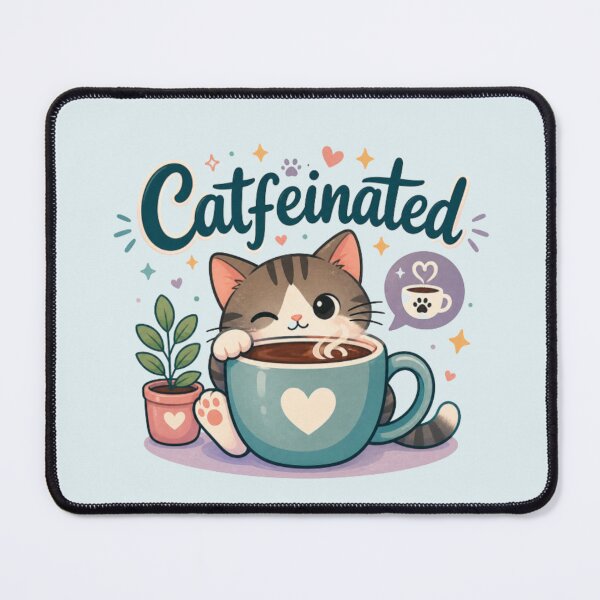 Item preview, Catfeinated Cute Coffee Cat Design designed and sold by jyotsanafinds.