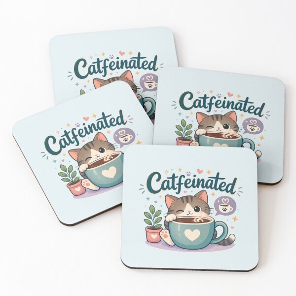 Item preview, Catfeinated Cute Coffee Cat Design designed and sold by jyotsanafinds.