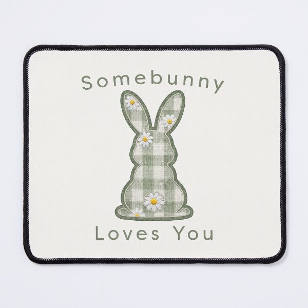 Item preview, Sage Green Checkered Bunny Patch - Somebunny Loves You Applique designed and sold by thelexiverse.