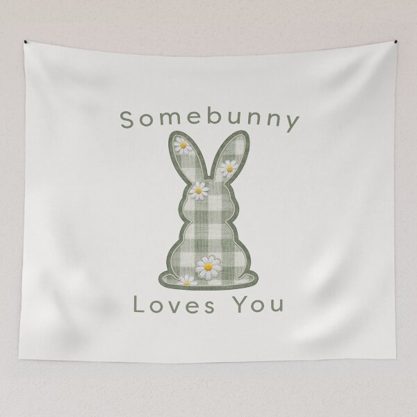 Item preview, Sage Green Checkered Bunny Patch - Somebunny Loves You Applique designed and sold by thelexiverse.