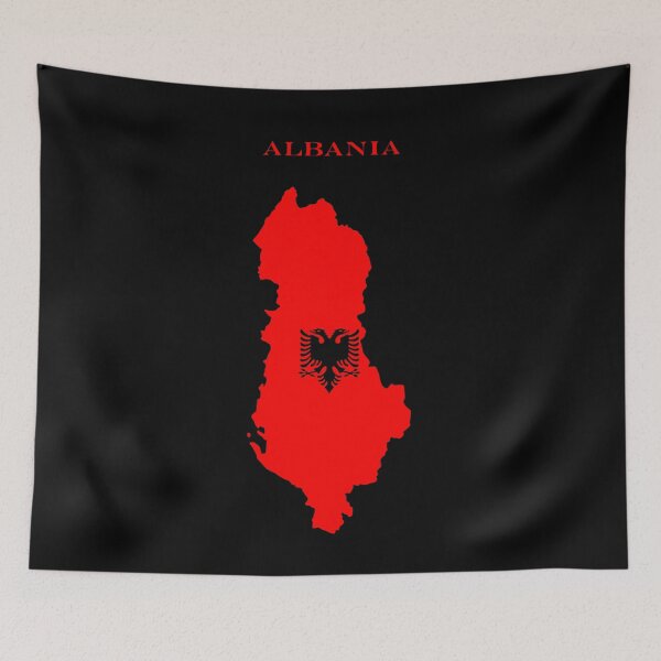 Item preview, Albania Map Flag Silhouette Albanian Pride Gift designed and sold by NTGUILTY.
