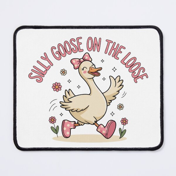 Item preview, Adorable Silly Goose On The Loose Art - Whimsical Running Goose with Polka Dot Boots designed and sold by Picasfarmer.