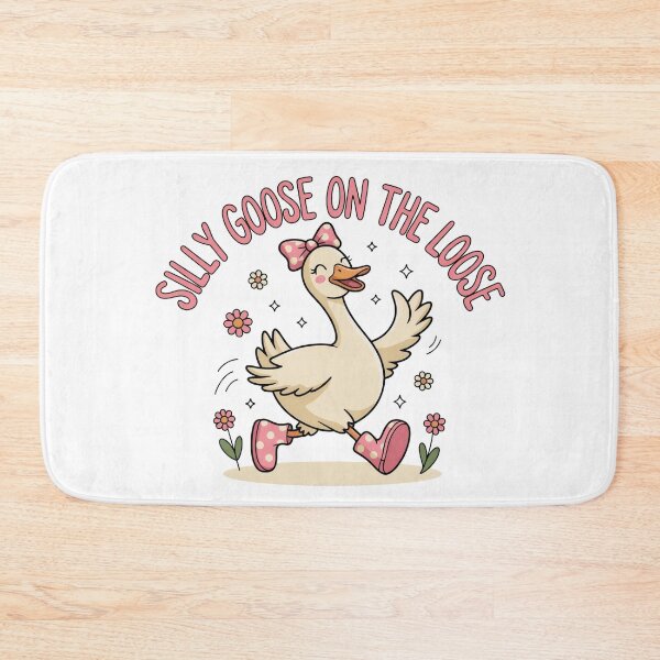 Item preview, Adorable Silly Goose On The Loose Art - Whimsical Running Goose with Polka Dot Boots designed and sold by Picasfarmer.