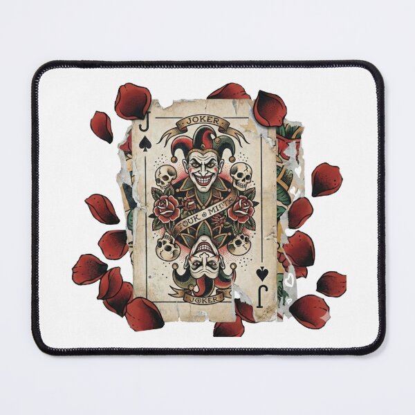 Item preview, Gothic Joker playing card, Skull, Roses floral art designed and sold by Lunevalleyart.