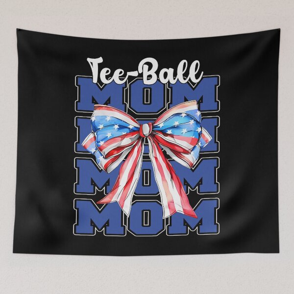 Item preview, Patriotic Tee Ball Mom Bow Shirt designed and sold by LarryMBrown.