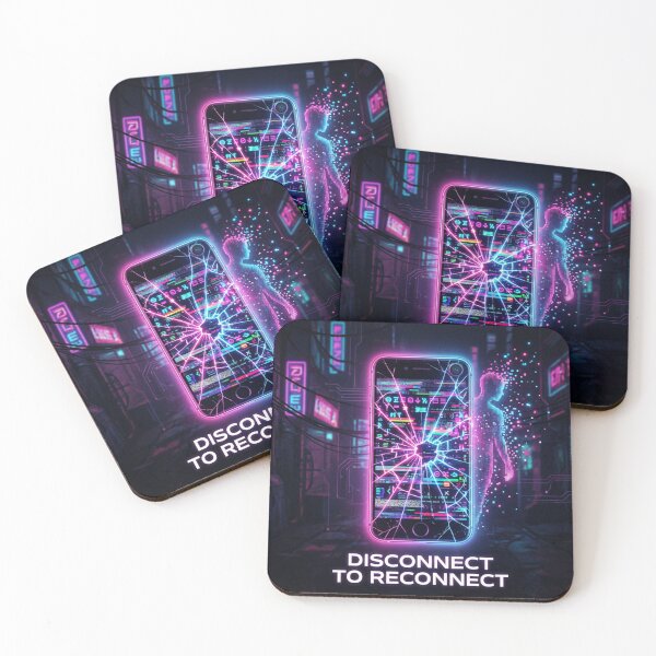 Item preview, Disconnect to Reconnect – Cyberpunk Digital Detox Art, Social Media Break, Neon Tech Design designed and sold by PLUSHIWORLDtm.