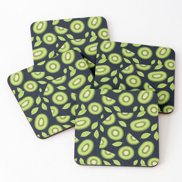 Item preview, Kiwi Kisses | Kiwi Fruit Seamless Pattern Black designed and sold by sundayclay.