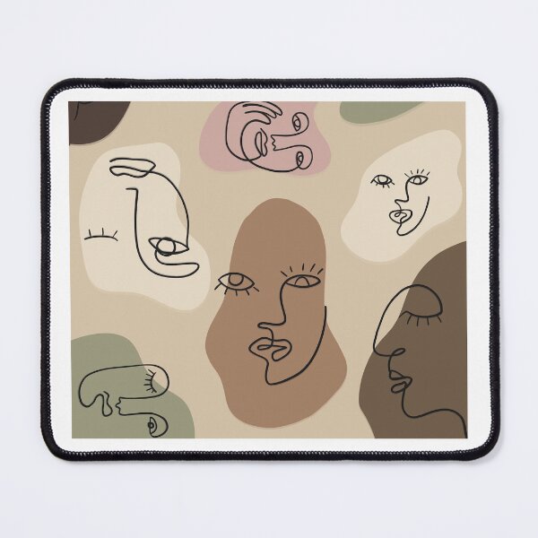 Item preview, Abstract Face Line Art Pattern – Neutral Aesthetic designed and sold by Barelythere2324.