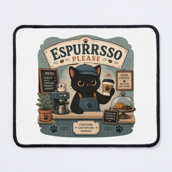 Item preview, Espurrsso Please Retro Cat Cafe Design designed and sold by jyotsanafinds.