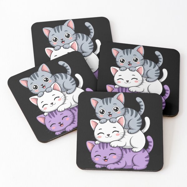 Item preview, Kawaii Cat Pile Asexual Pride designed and sold by TrinaEspinoza.