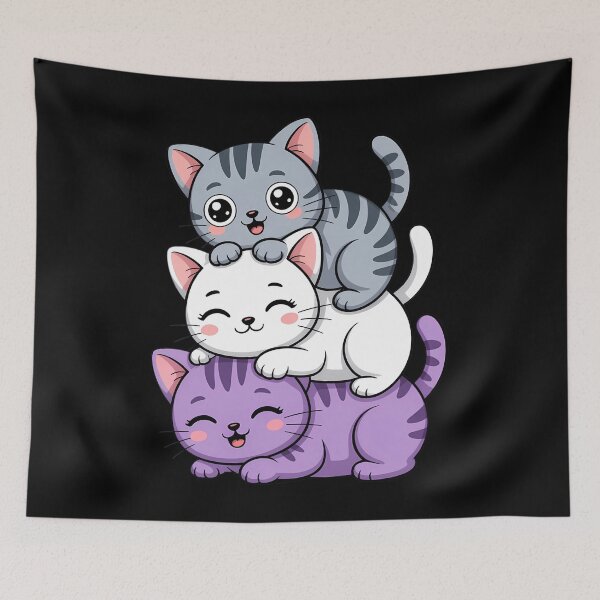 Item preview, Kawaii Cat Pile Asexual Pride designed and sold by TrinaEspinoza.