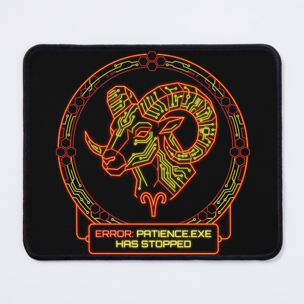 Item preview, Aries Cyberpunk Zodiac Error Patience Stopped Funny Astrology Design designed and sold by StillWildink.