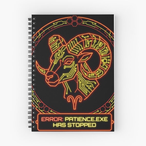 Item preview, Aries Cyberpunk Zodiac Error Patience Stopped Funny Astrology Design designed and sold by StillWildink.