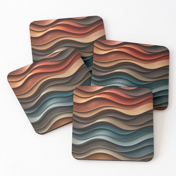 Item preview, Earth & Teal Wave Pattern  designed and sold by Bellassi.