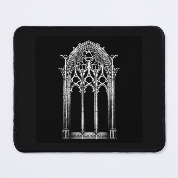 Item preview, Gothic Arched Window Illustration | Black and White Cathedral Art designed and sold by inkoutninja.