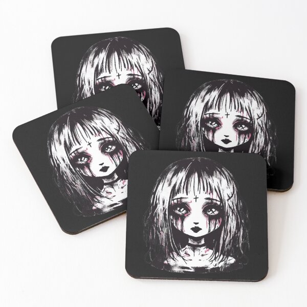 Item preview, Messy Sketch Weeping Goth Anime Girl designed and sold by Emegan Print Art.
