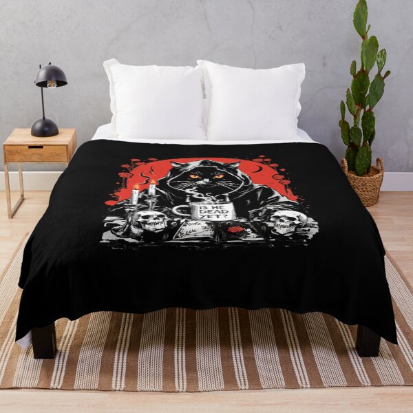 Item preview, Is He Dead Yet Gothic Black Cat Dark Humor Design designed and sold by LunaMagicStudio.
