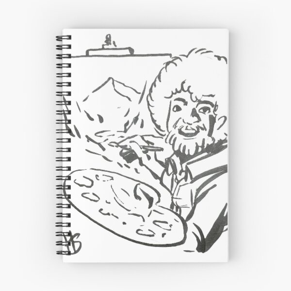 Item preview, Bob Ross Sketch prompt in black and white designed and sold by HBOriginalsArt.