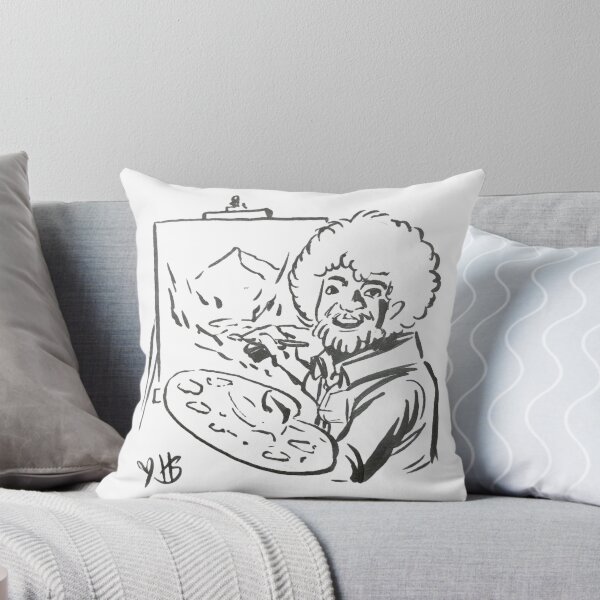 Item preview, Bob Ross Sketch prompt in black and white designed and sold by HBOriginalsArt.