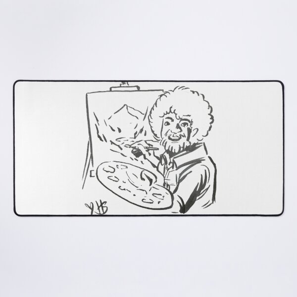 Item preview, Bob Ross Sketch prompt in black and white designed and sold by HBOriginalsArt.