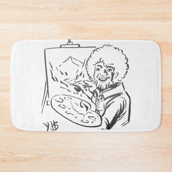 Item preview, Bob Ross Sketch prompt in black and white designed and sold by HBOriginalsArt.