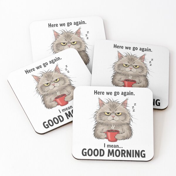 Item preview, Grumpy Cat Good Morning – Funny Coffee Mood Shirt designed and sold by PlumArtDesign.