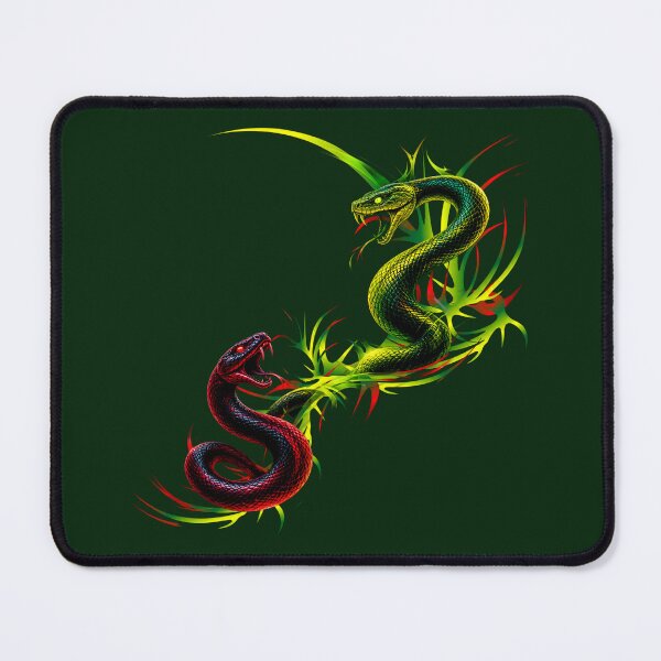 Item preview, Neon Snake Battle Art | Red vs Green Cobra | Abstract Tribal Serpent Design | Dark Aesthetic Animal Illustration designed and sold by Bhaskar Digital Art.