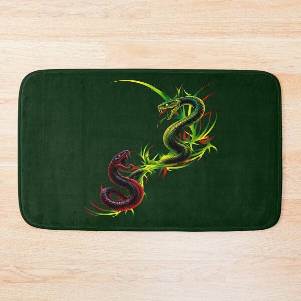 Item preview, Neon Snake Battle Art | Red vs Green Cobra | Abstract Tribal Serpent Design | Dark Aesthetic Animal Illustration designed and sold by Bhaskar Digital Art.