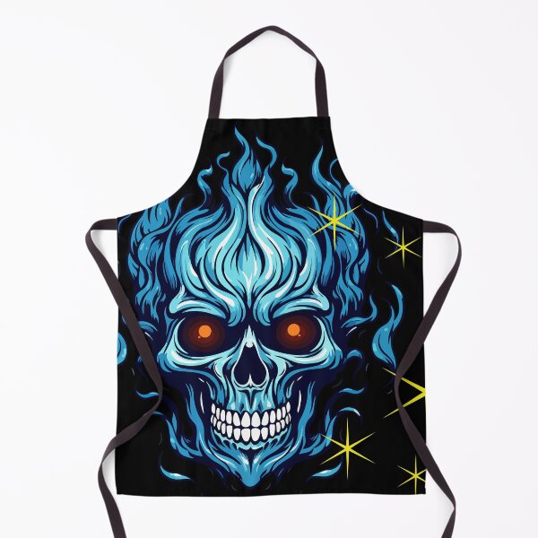 Item preview, Blue Flaming Skull - Neon Ghost Rider Aesthetic designed and sold by PiksyPiksyArt.