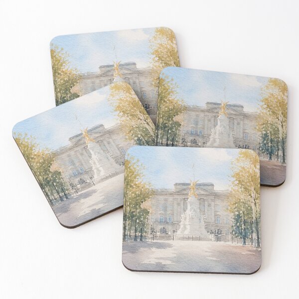 Item preview, Buckingham Palace London Autumn Watercolor Art Print designed and sold by GASCE Studio.