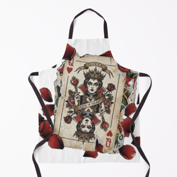 Item preview, Gothic Queen of Hearts poker card, floral roses designed and sold by Lunevalleyart.