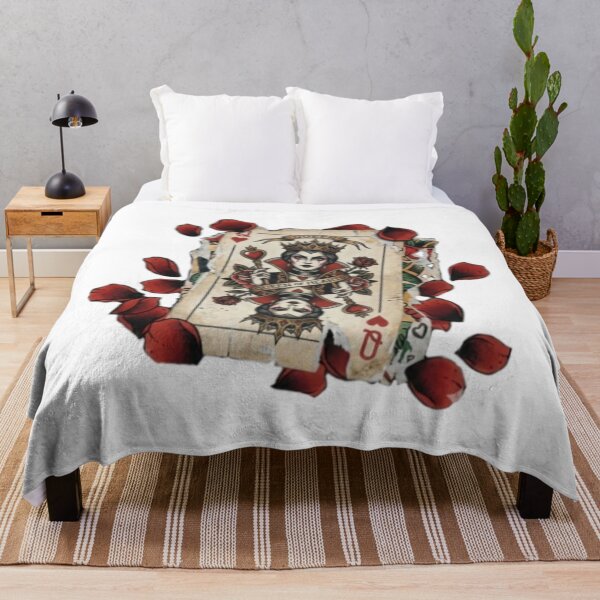Item preview, Gothic Queen of Hearts poker card, floral roses designed and sold by Lunevalleyart.