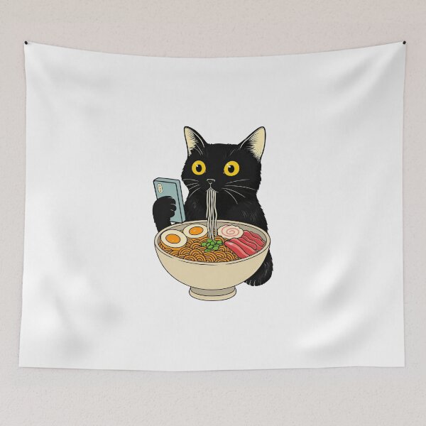 Item preview, Funny Cat Ramen  designed and sold by AtanacioBridget.