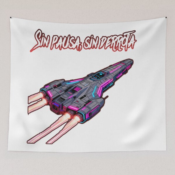 Item preview, “No Pause, No Defeat” Cyberpunk Spaceship – Futuristic Gamer Style designed and sold by Pixel Fauna.