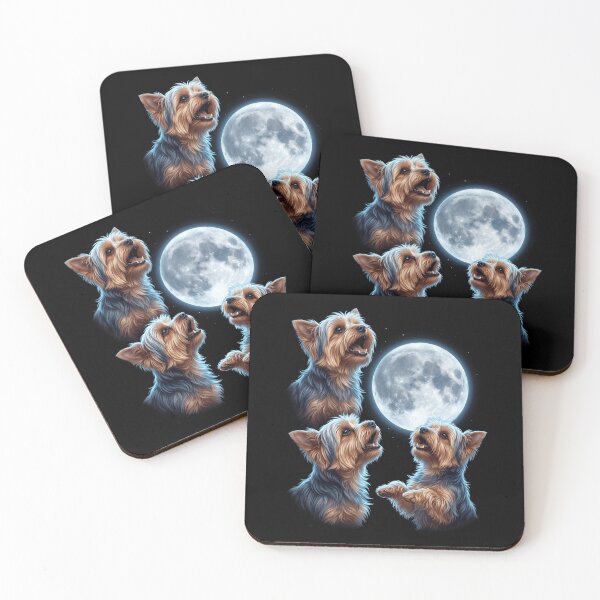 Item preview, Yorkshire Terrier Howling Moon Art Dog Owner designed and sold by TerryConnells.