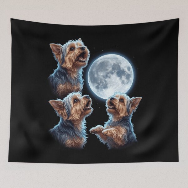 Item preview, Yorkshire Terrier Howling Moon Art Dog Owner designed and sold by TerryConnells.