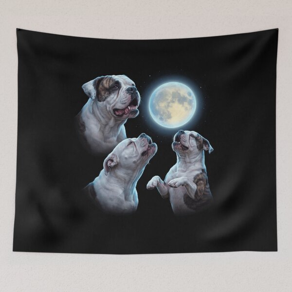 Item preview, American Bulldog Howling Moon Art Dog Owner designed and sold by TerryConnells.