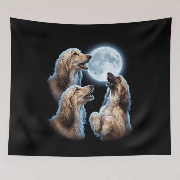 Artikelvorschau, Afghanischer Windhund heult Mond Kunst Hundebesitzer entworfen und verkauft von TerryConnells.