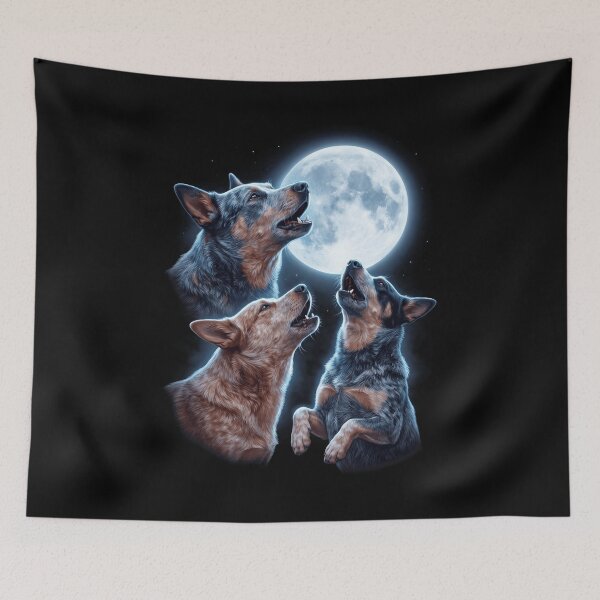 Item preview, Australian Cattle Dog Howling Moon Art Dog Owner designed and sold by TerryConnells.