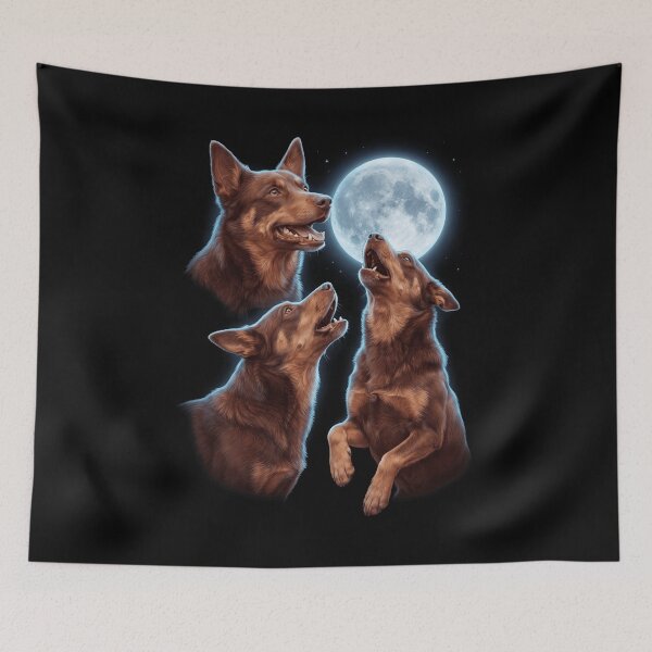 Item preview, Australian Kelpie Howling Moon Art Dog Owner designed and sold by TerryConnells.