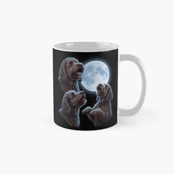 Artikelvorschau, Barbet Howling Moon Art Dog Owner entworfen und verkauft von TerryConnells.